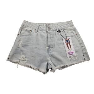 NWT vanilla star y2k distressed denim shorts sz 25 / 1 juniors festival short